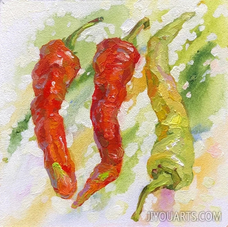 Vegetable Painting Original Food Small Painting Kitchen Food Oil Painting