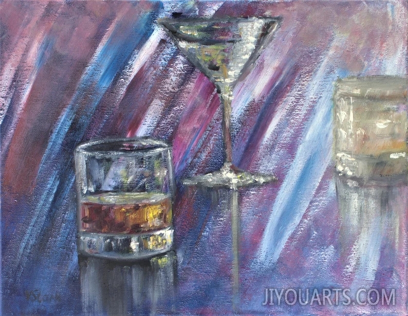 Whisky Still Life Alcohol Wall Art Wall Decor Original Oil Painting