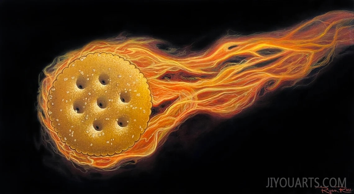 Fire Cracker，Original Oil Painting，Pun，Funny，Humor